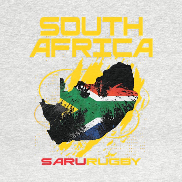 South Africa Rugby Flag Bird Map Memorabilia by CGD